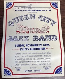 Vintage Queen City Jazz Band Concert Poster