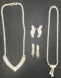 Vintage Rhinestone Necklaces & Earrings #18