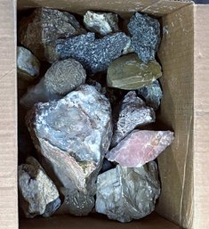 Box Of Rocks #1 (Has Beautiful Desert Rose , Crystal Cluster And More)