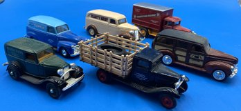 Lot Of 6 Vintage ERTL Diecast Metal Vehicles - (TR2)