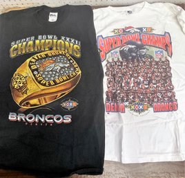 Lot Of 2 DENVER BRONCOS Super Bowl XXXII Champions Shirts - Size L