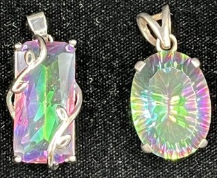 Mystic Topaz Pendants - Oval Is Set In Sterling Silver #25