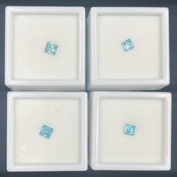 4 Blue Zircon 1CT Cut Gemstones #44