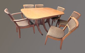 Vintage Fawn Oak MCM Dining Table & Chairs