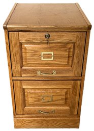 Big 2 Drawer Wood File Cabinet With Keys - (O)