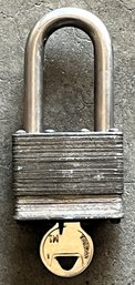 Vintage Masterlock No. 1 Padlock With Key - (G)