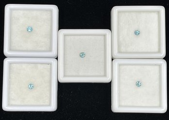 5 Round, Blue Zircon Cut Gemstones #57