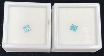 Pair Of 1Ct Blue Zircon Cut Gemstones #58