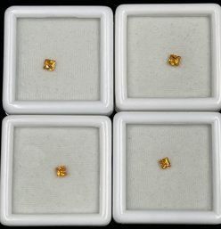 4 Golden Sapphire Cut Gemstones #60