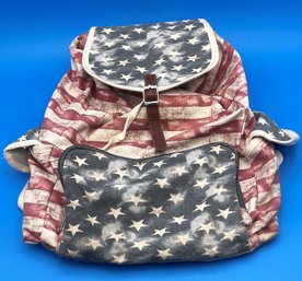 American Flag Canvas Backpack