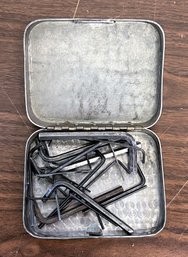 Small Metal Box Filled With Allen Wrenches