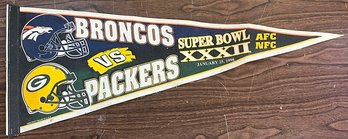 Denver Broncos - Green Bay Packers Super Bowl XXXII - NFL Pennant