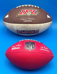 Lot Of 2 Footballs (IFL & NFL)