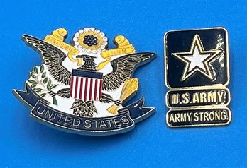 Lot Of 2 USA Military Pins