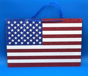 Glitter Stars And Stripes Classic American Flag Hanging Sign