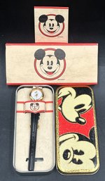 Walt Disney Mickey Mouse Watch In Metal Tin New In Packaging - (T29)