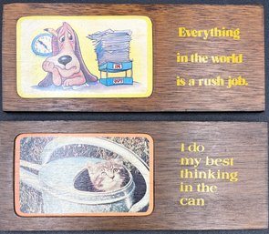 Vintage Wooden Wall Plaques - (FR)