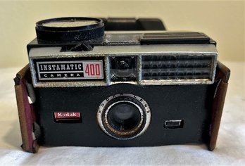 Vintage Kodak Instamatic 400 Camera In Leather Case