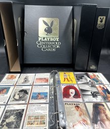 Set Of 4 Playboy Centerfold Collectors Card Books In Cases - 1995 Over 550 Cards - (T31)