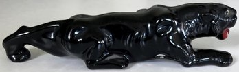 Vintage Black Panther Ceramic Figurine Made In Japan - (B3)