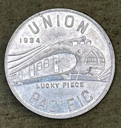 1934 Union Pacific Lucky Piece Aluminum Coin