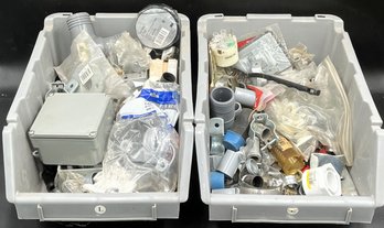 2 Bins Assorted Electrical Items - (TB13)