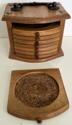 Vintage Wood Coaster Set - (B3)