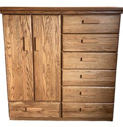 Arbek Furniture Solid Oak Door / Oak Veneer Armoire Dresser - (B1)