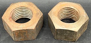 2 Large Hex Nuts - (t33)