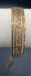 Pretty Vintage Filigree Bracelet W/ 14K Gold Charm (J33)