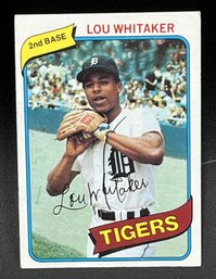 Signed Lou Whitaker Tigers 1980 Topps Baseball Card - (T34)