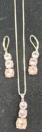 Beautiful Zandrite Necklace & Earrings Set In Sterling Silver #85