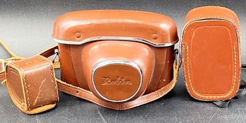 Vintage Taron Co. Robin Super LM Camera / Accessories In Leather Cases  Plus Main Letcher Case