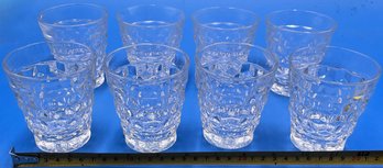 Fostoria American Clear Cube Pressed Glass 8 Juice Glasses - (FR1)