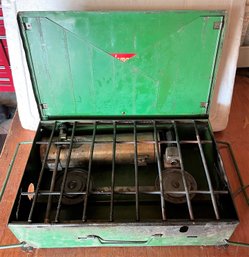 Vintage Coleman 2 Burner Stove With Refillable Fuel