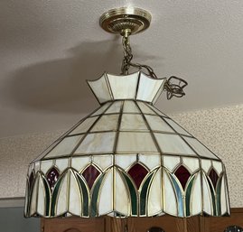 Vintage Tiffany Style  Stained Glass Hanging Light