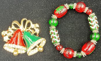 Holiday Bracelet & Brooch #104