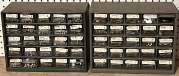 Two 25 Drawer Plastic Hardware Organizer With Contents - (GW)