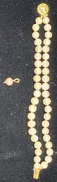 Pearl Pendant Set In 10K Gold With Pearl Bracelet #113