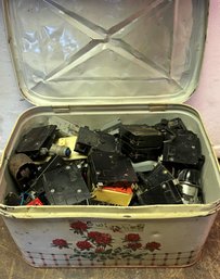 Lot Of Assorted Electrical Switches/Breakers In Metal Tin
