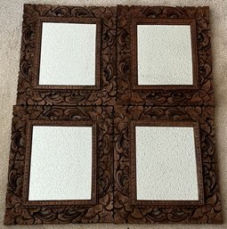 Lot Of 4 Ornate Wood Mirrors #M7 - (D)