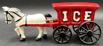 Vintage Cast Iron Ice Wagon - (A1)