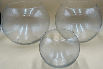 Lot Of 3 Glass Bowls - (D)