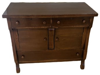 Antique 1920's Primitive Buffet 3 Drawer Cabinet - (BU)