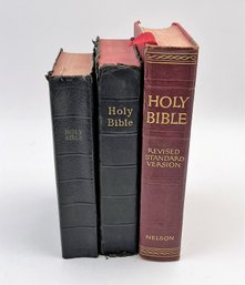 Lot Of 3 Holy Bibles (1952)