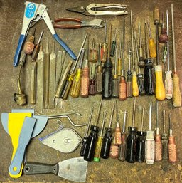 Vintage Metal Tool Box With Over 40 Tools Inside