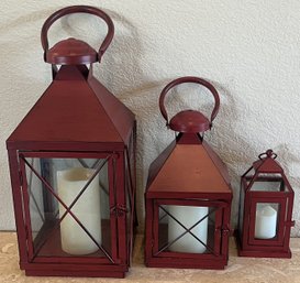 Set Of 3 Metal Candle Lanterns - (FR)