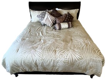 ARHAUS Furniture King Size Wood Bed With Denver Mattress CO. Madison Euro Top Mattress -(G)