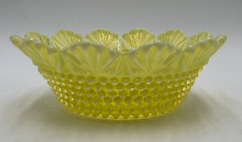 Vintage Hobnail Uranium Glass Bowl 'Stamm House Dewdrop' By Imperial Glass Co. (HC)