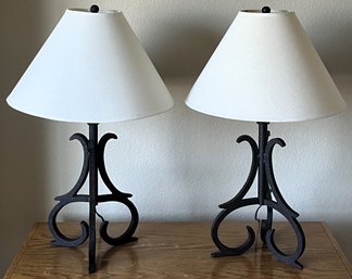 2 Metal Table Lamps - (G)